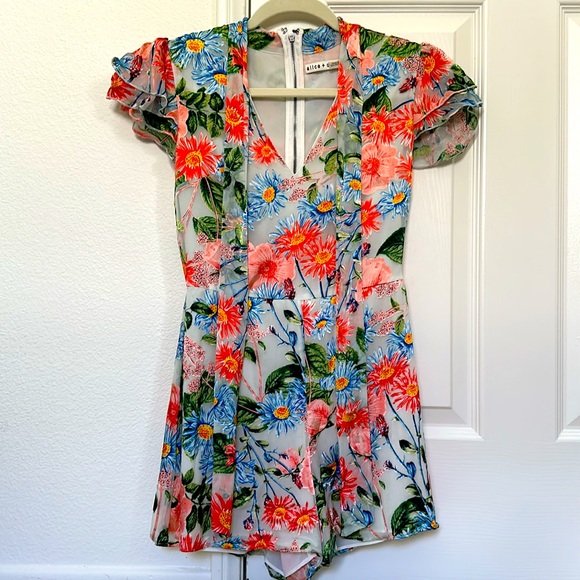 Alice and Olivia Floral Romper Size 0 - Picture 2 of 4